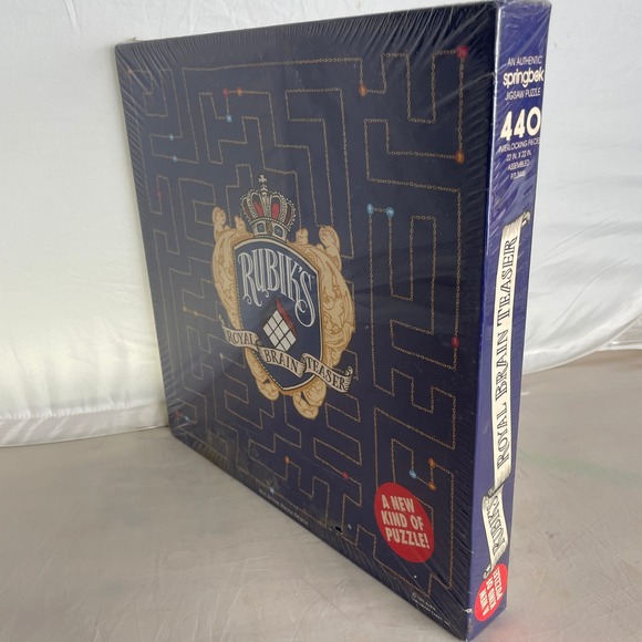 Rubiks Royal Brain Teaser Jigsaw Puzzle 440 Pieces Springbok 1991 New - Picture 3 of 4